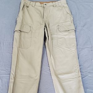 Duluth Fire Hose Relaxed fit Cargo work pants 38 Heavy Tick khaki Carpenter